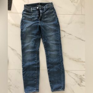 7 For All Mankind High Waist Ankle with Chevron Waistband